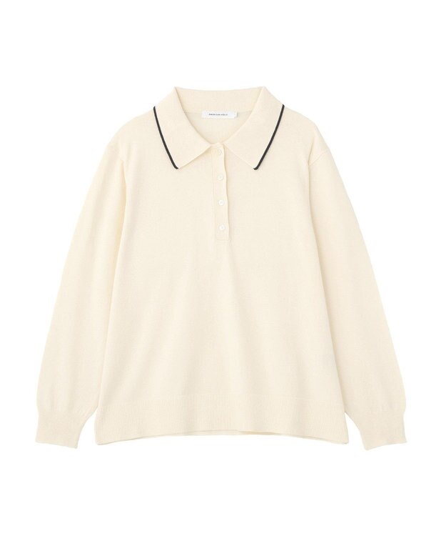 AMERICAN HOLIC 配色ラインニットポロ Ivory