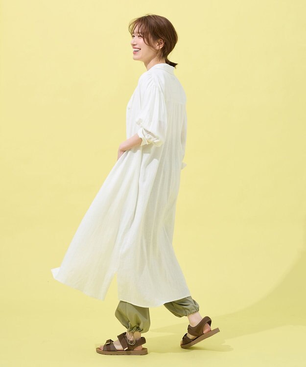 ANY ヨーロピアンリネンシャツワンピース オフ