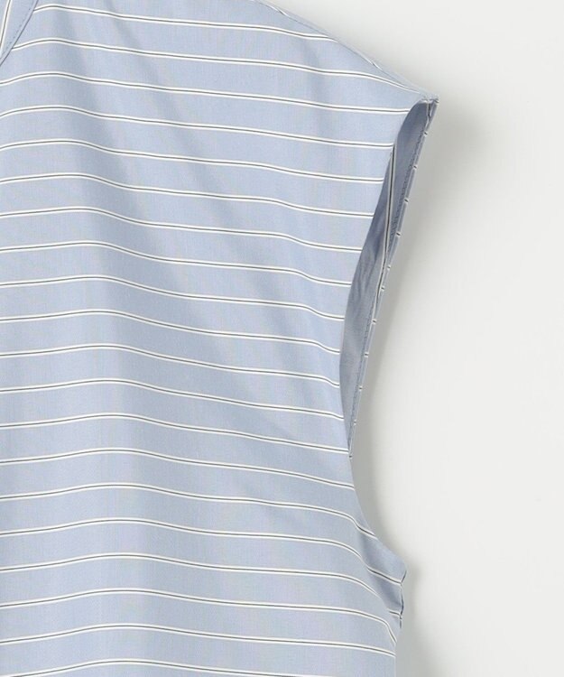 ANY SIS 【洗える】クロップドシャツ ワンピース ブルーストライプ