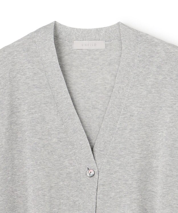 UNFILO L イージーカーディガン クロップド グレー