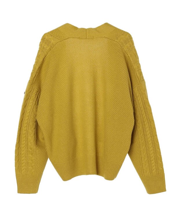 Green Parks 着流しケーブルカーディガン Yellow