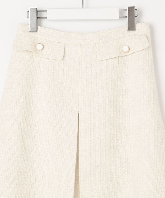 Feroux 【洗える】BOXタックミドル丈 スカート アイボリー系