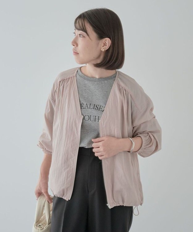Green Parks Ｖネックドロストライトブルゾン Pink
