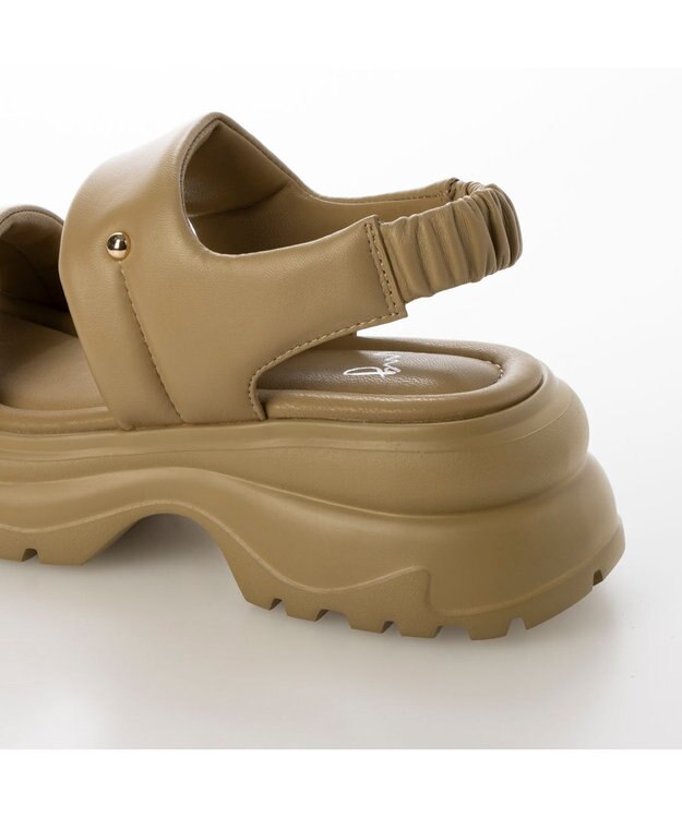 ing <ing>厚底ダブルベルトスポーツサンダル ベージュ