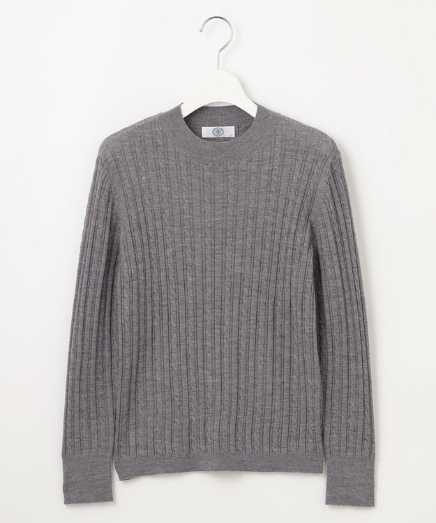 J.PRESS LADIES 【洗える】KNIT BASIC クルーネック ニット トップグレー系