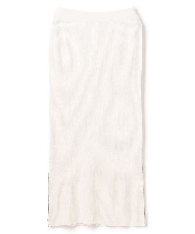 BEIGE， 【洗える】LAURA / Iラインリブスカート Ecru×Black