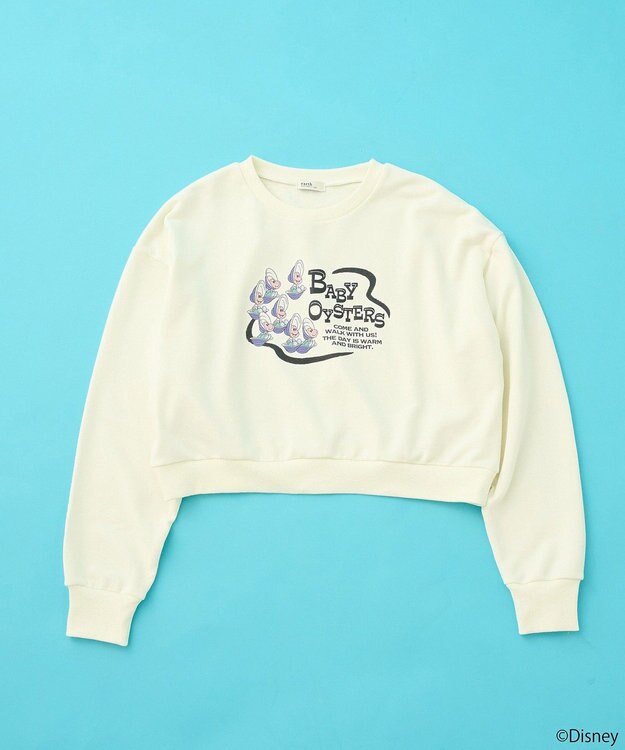 earth music&ecology ふしぎの国のアリス／ショート丈スウェット Ivory