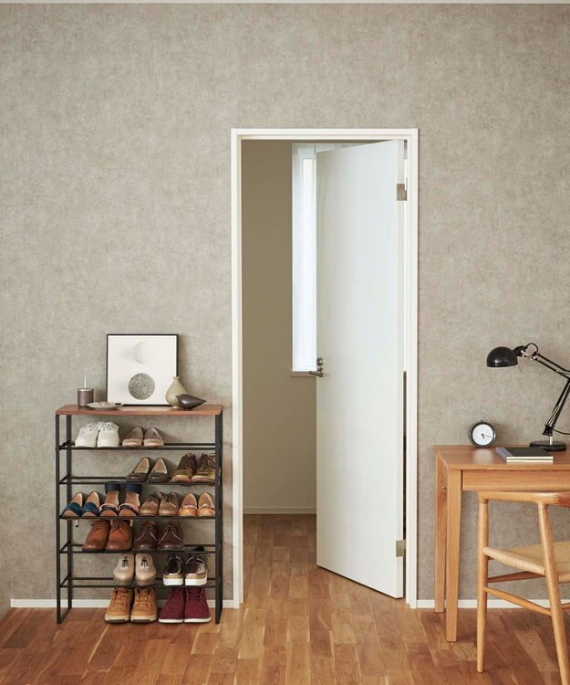 tower 天板付きシューズラック タワー 6段 ブラック ブラック