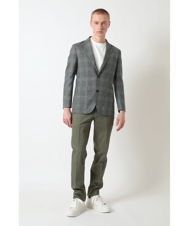 DAKS グレンチェックカーキジャケット グレー