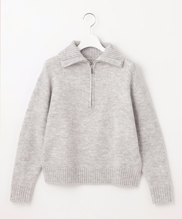 Feroux ハーフジップニット プルオーバー ライトグレー系