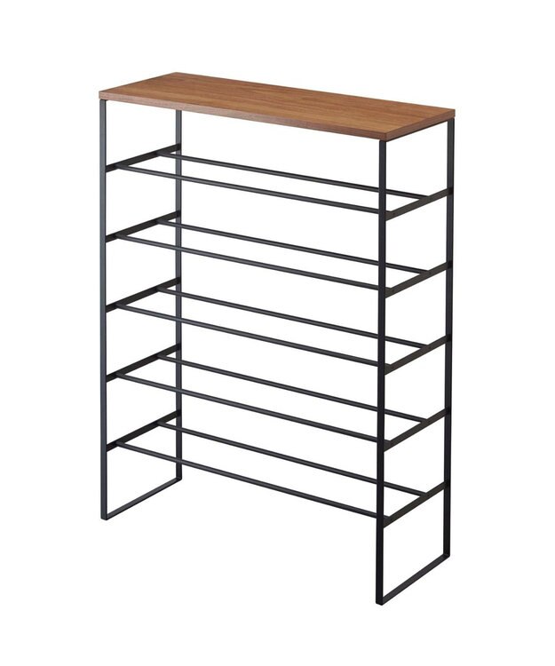 tower 天板付きシューズラック タワー 6段 ブラック ブラック