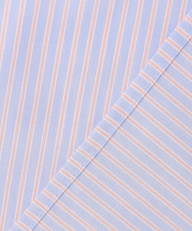 J.PRESS LADIES 【一枚で着映え】ソフトストライプ フリル襟 ブラウス サックスブルーストライプ系