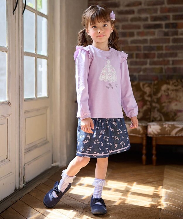 ANY KIDS 【WEB限定】7daysプリントTシャツ ラベンダー×ドレス