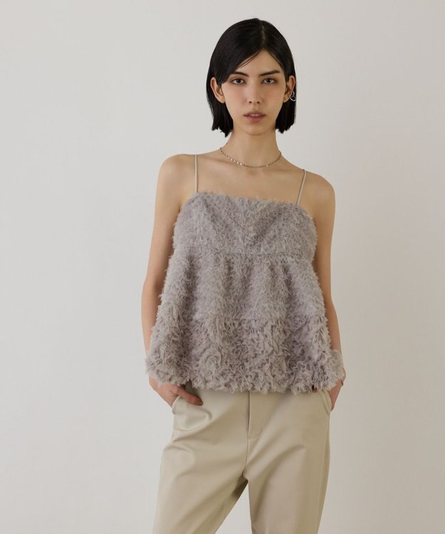 GRACE CONTINENTAL フラワーチュールキャミ グレー