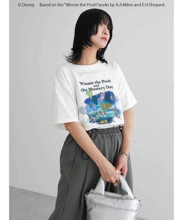 Green Parks Ｗｉｎｎｉｅ　ｔｈｅ　Ｐｏｏｈ／ラメプリント半袖ＴＥＥ Off White