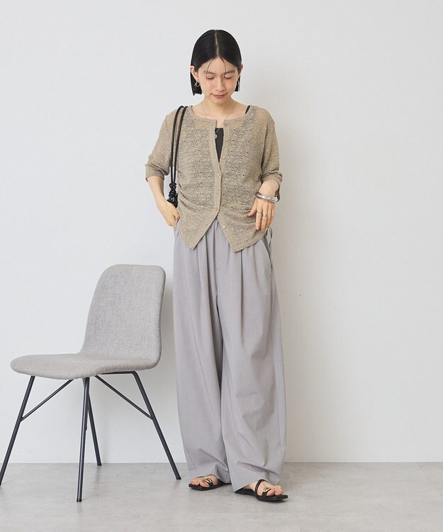 AMERICAN HOLIC レース5分袖カーディガン Beige
