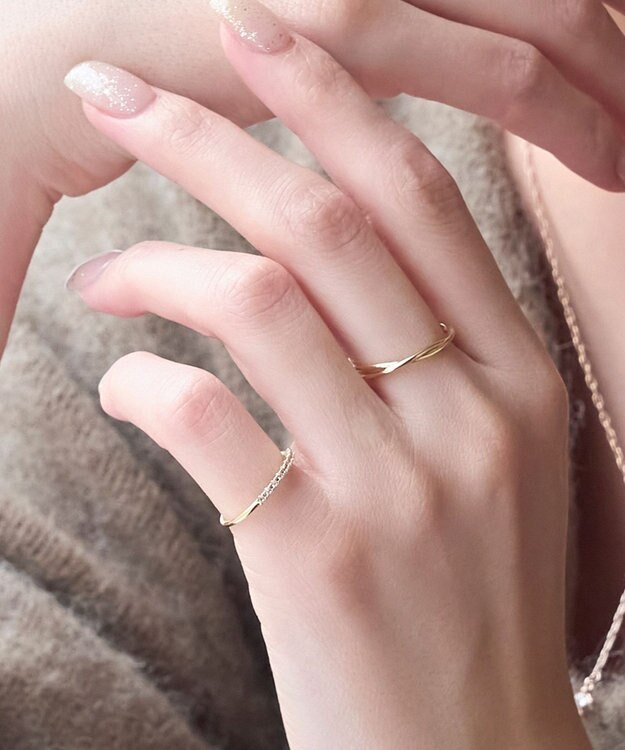 Phoebe 2setラインビジューリング ゴールド