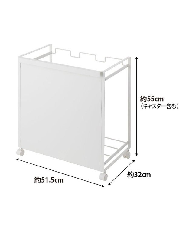 tower 目隠し分別ダストワゴン タワー 3分別  ホワイト ホワイト