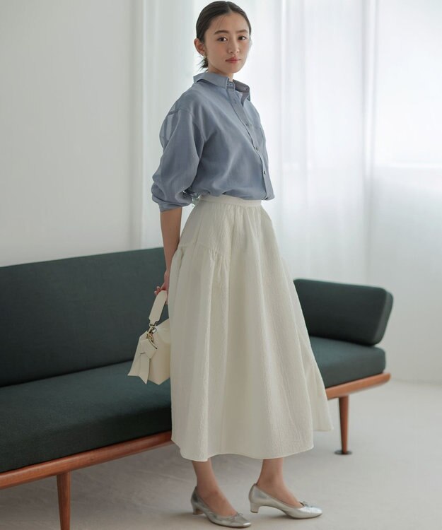 組曲 【先行予約】エアリーボイルシアー シャツ シャンブレーブルー系