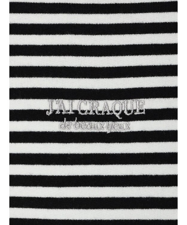 AMERICAN HOLIC 刺繍ロゴミニ裏毛ボートネックチュニック Border