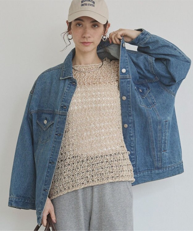 WEGO 【ANGIE VINTAGE】ビッグシルエットデニムジャケット / オーバーサイズGジャン ブルー