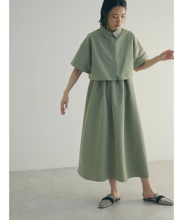 Green Parks armonia．ＳＥＴ２点　シャツワンピース Green