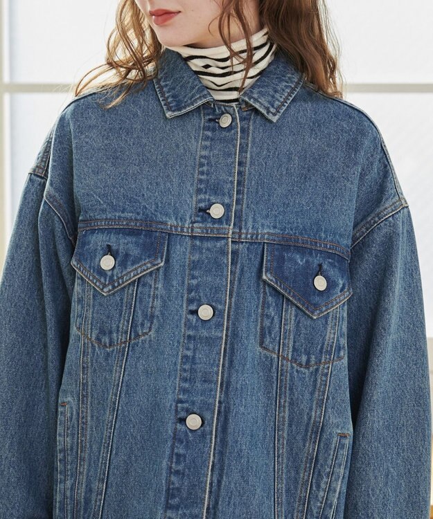 WEGO 【ANGIE VINTAGE】ビッグシルエットデニムジャケット / オーバーサイズGジャン ブルー