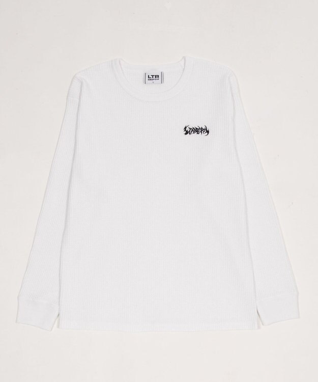 WEGO 【ユニセックス着用ITEM】ワッフルロゴT（長袖） ホワイト