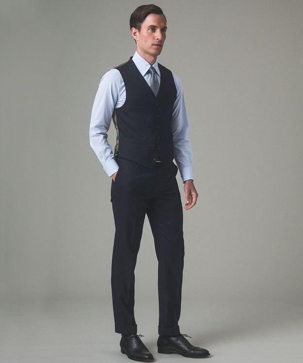 GOTAIRIKU 【形態安定】PREMIUMPLEATS_レギュラーカラー 通年ドレスシャツ サックスブルー系