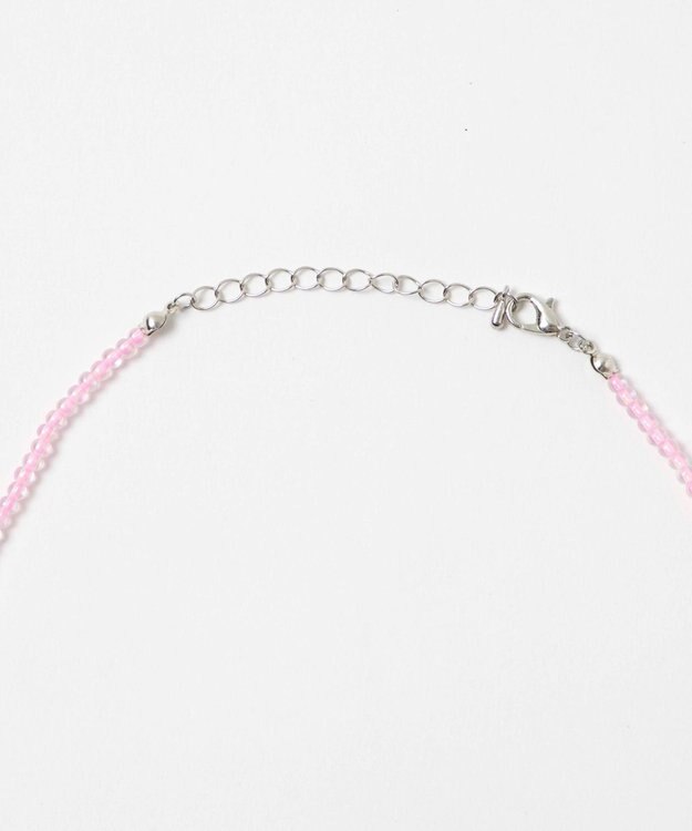 WEGO Lカラービーズリボンネックレス ライトピンク