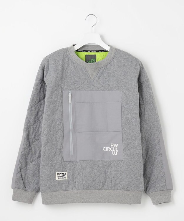 PW CIRCULUS 【裏地付き/防寒】【MEN】キルティングスエットプルオーバー グレー系