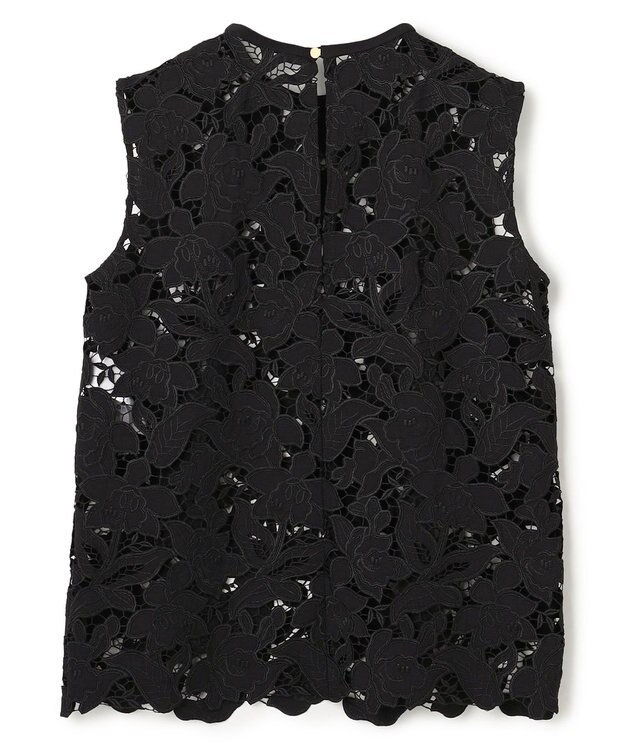 BEIGE， CITRINE / エンブロイダリーレースノースリーブブラウス Black