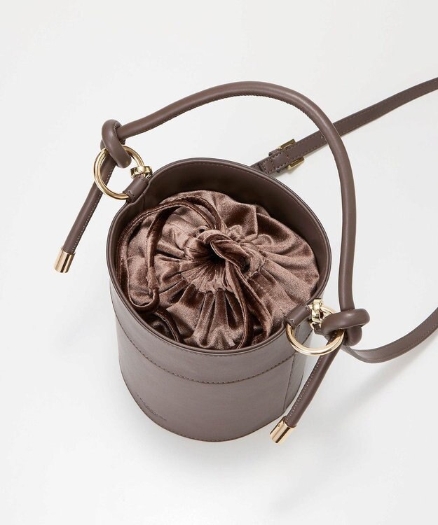 TOPKAPI 【TREASURE TOPKAPI】フェイクレザー バケツ 巾着 ショルダー バッグ トープ