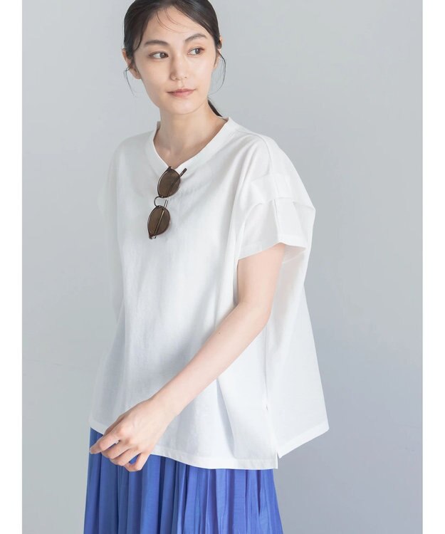 Te chichi 【接触冷感】ショルダータックTシャツ オフホワイト