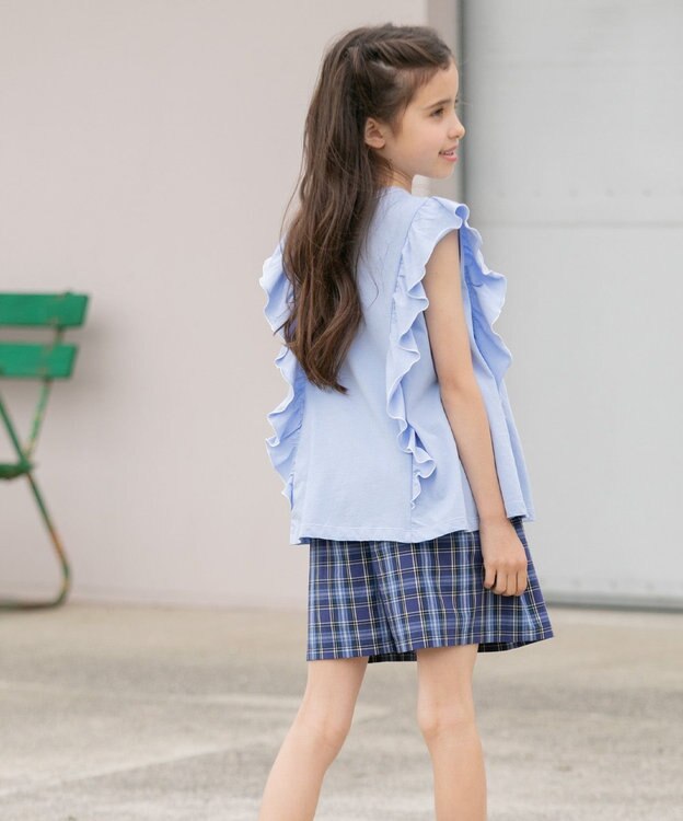 組曲 KIDS 【150-160㎝】フリフリフリル チュニック サックスブルー系