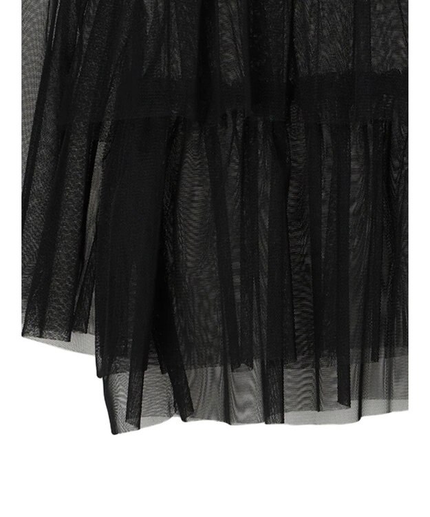 Green Parks ・ＳＵＧＡＲ　ＳＰＯＯＮ　チュールティアードブラウス Black