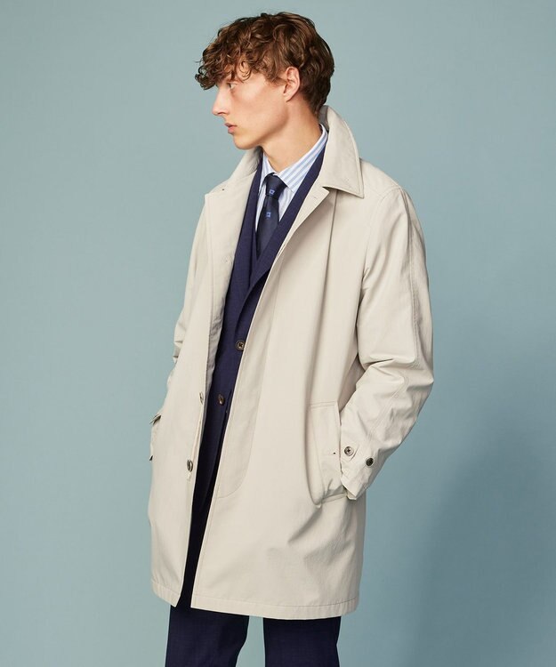 JOSEPH ABBOUD 【サスティナブル素材/JAPANファブリック/撥水加工/マルチシーン対応】キューブテックス ステンカラー コート アイボリー系