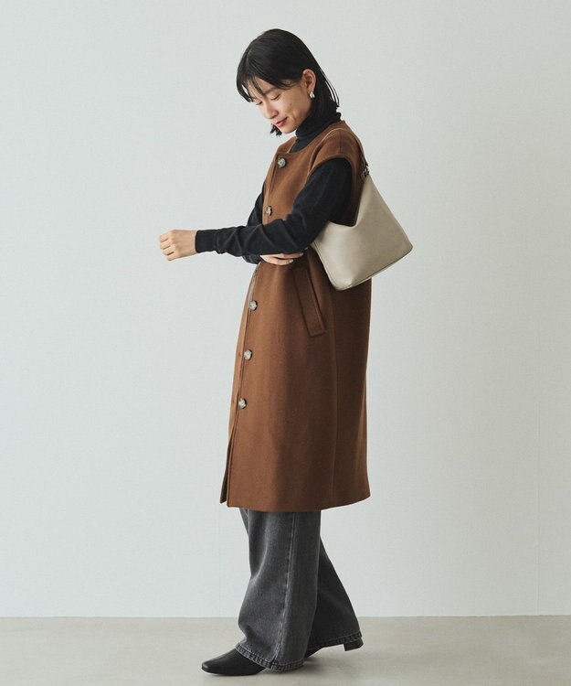 russet ソフトレザーシンプルショルダーバッグ (CE-1328-WEB) GrayBeige