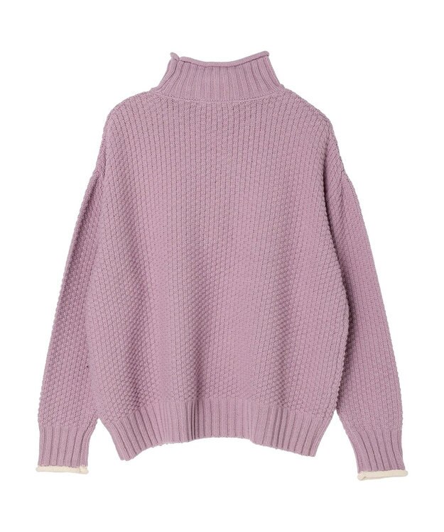 Green Parks 袖ラインカノコ編みニットプルオーバー Lavender