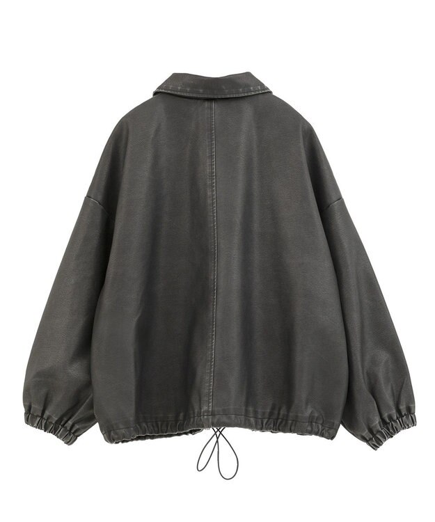 Green Parks ・ＥＬＥＮＣＡＲＥ　ＤＵＥ　フェイクレザーブルゾン Black
