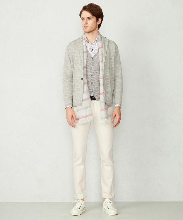 JOSEPH ABBOUD 【サスティナブル】スラブギマ カーディガン ライトグレー系