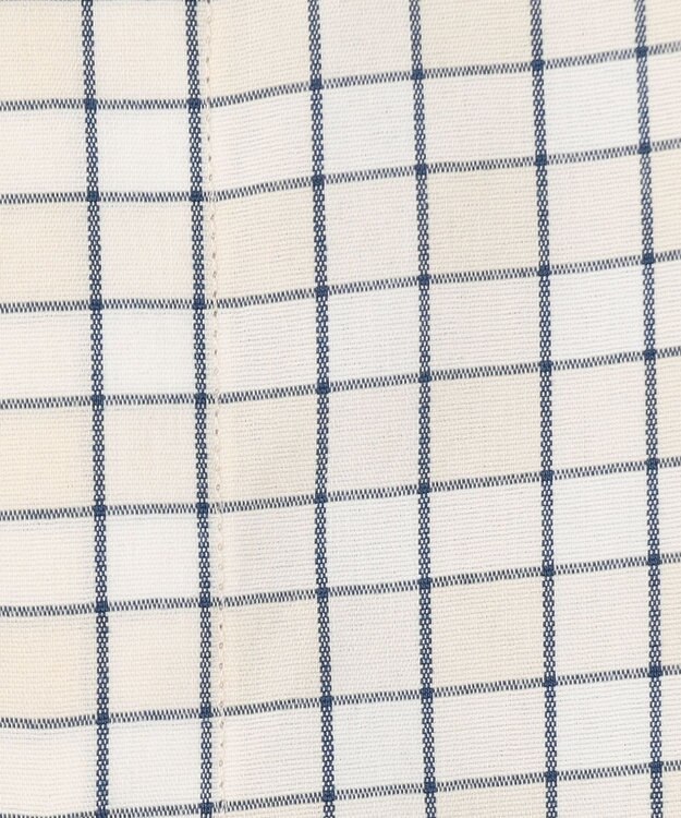 UNFILO MENS コットンライク レギュラーカラー シャツ ベージュチェック