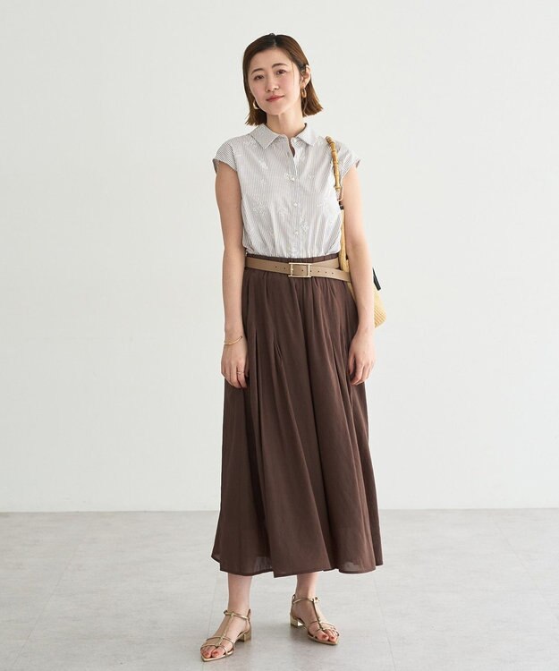 YECCA VECCA ドライタッチシアーキュロットパンツ Brown