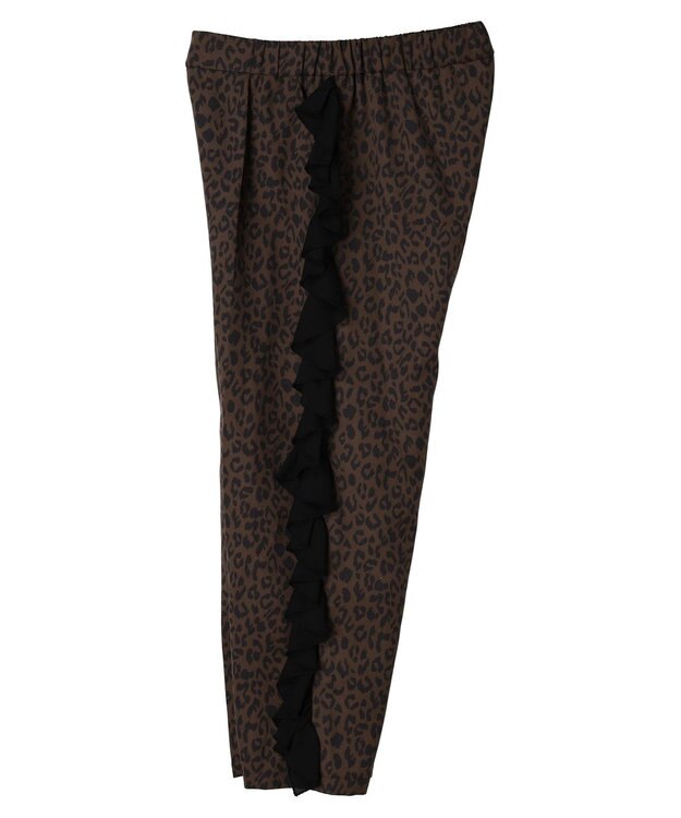 Green Parks ■ＥＳＣＡＲ　サイドラッフルストレートパンツ Leopard