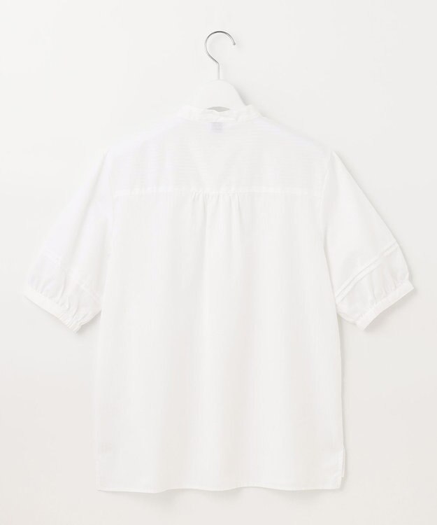 J.PRESS LADIES S 【洗える】ボイルEASYCARE バンドカラー ブラウス ホワイト系