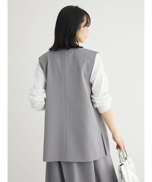 Green Parks きれいシルエット千鳥柄ジレ Hounds Tooth