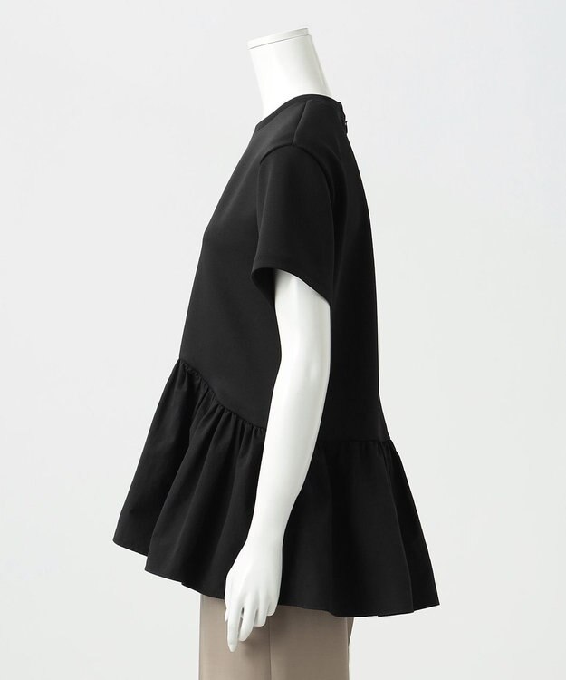 23区 L 【R(アール)】スキューバ ペプラムブラウス ブラック系