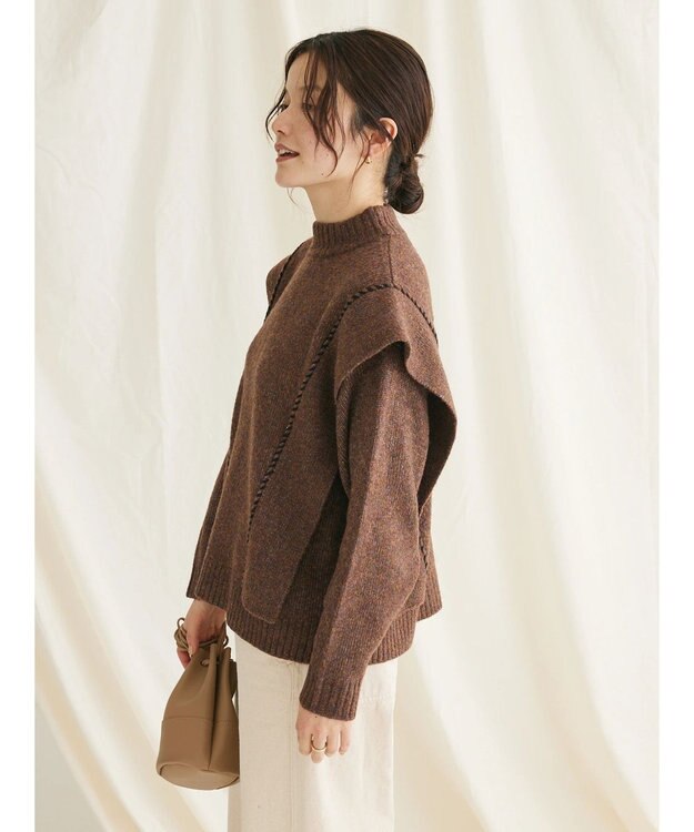 CRAFT STANDARD BOUTIQUE ハンドステッチニットプルオーバー Brown
