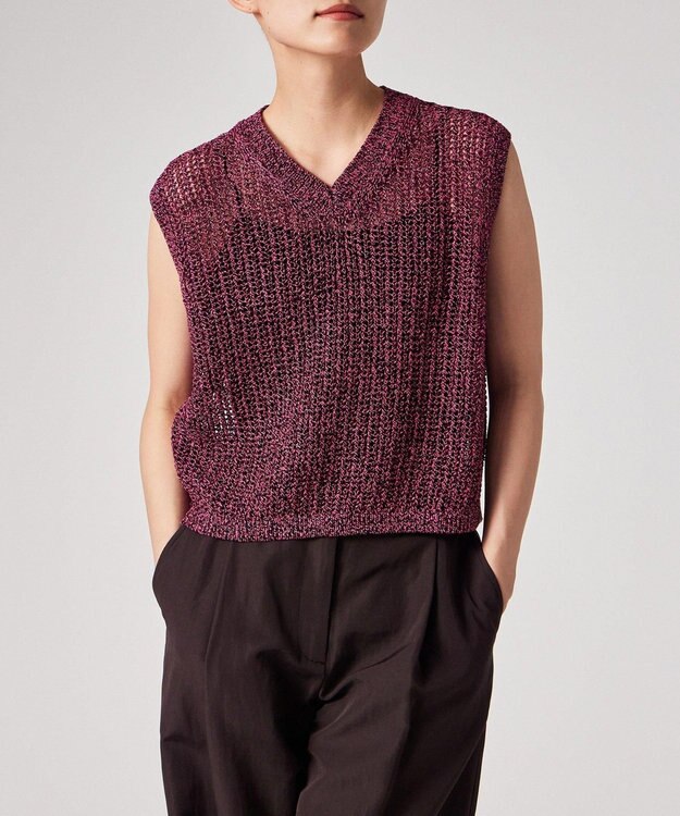 Paul Smith ラメミックス ニットベスト ピンク
