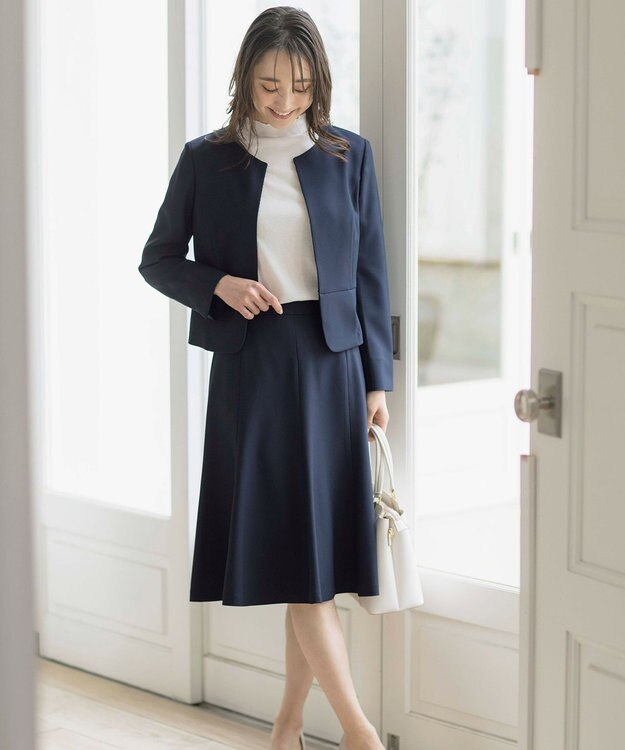 ANY SIS 【UVカット / 接触冷感 / 吸水速乾】スマートビューティストレッチ フレアスカート ネイビー